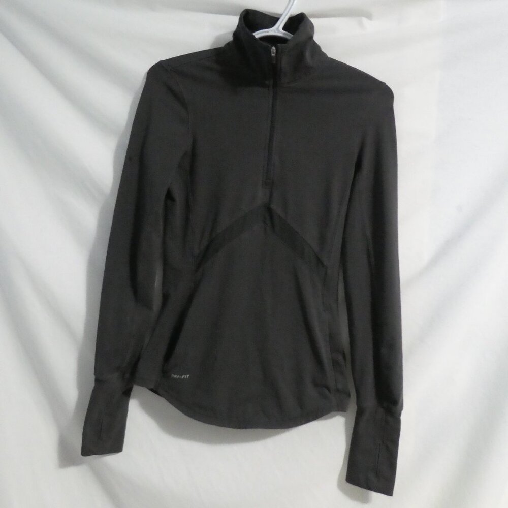 NIKE DRI-FIT | XS extra small | 1/4 Zip-Up Funnel Neck Exercise Jacket W Thumbs